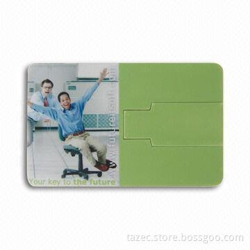Novelty Card-shaped USB Flash Drive, Compatible with Windows Vista, Available in Various Colors